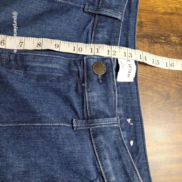 Lane Bryant Trouser Jeans 14 Wide Leg High Rise Medium Dark Wash Stretch Denim - Picture 9 of 13